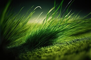 close up fresh green grass image in spring, high resolutions for website or print, generative ai
