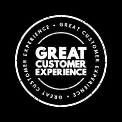 Great Customer Experience text stamp, concept background