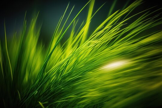 close up fresh green grass image in spring, high resolutions for website or print, generative ai
