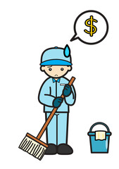 お金に困る清掃作業員