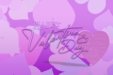 Illustration of Dia de San Valentin or Valentine's Day. Soft pink, pastel colors and hearts.