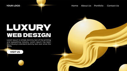 Naklejka premium luxury gold liquid website background for business purposes