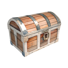 wood chest digital drawing with watercolor style illustration