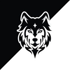 wolf head logo design vector illustration
