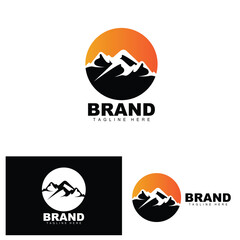 Mountain Logo, Vector Mountain Climbing, Adventure, Design For Climbing, Climbing Equipment, And Brand With Mountain Logo
