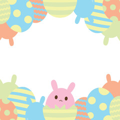 イースターエッグのフレーム　正方形