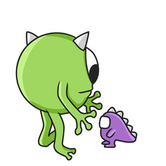 Illustration cartoon monster inc