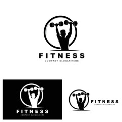 Gym Logo, Fitness Logo Vector, Design Suitable For Fitness, Sports Equipment, Body Health, Body Supplement Product Brands