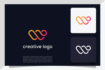 Letter W logo template. Modern elegant logotype