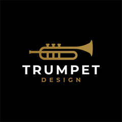 Blowing away the Blues a Trumpet Music Instrument Logo Design