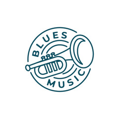 Melodic Blues, a Trumpet Music Logo Design