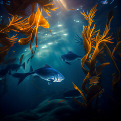 Fototapeta na wymiar Underwater Oasis: A Sea of Tranquility