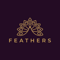 Gorgeous Plumes, a Line Art Peacock Logo Design