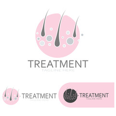 Fototapeta premium Hair treatment logo hair transplantation logo,removal logo vector image design illustration