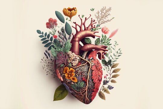 Sketch human heart in vintage style Royalty Free Vector-saigonsouth.com.vn