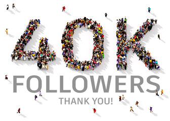 Crowd of people gathered together in the shape of 