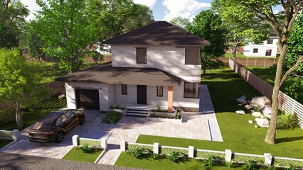 Building a house. 3D visualization of the house