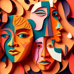 Foto auf Acrylglas Abstract concept of Schizophrenia. Generative Ai.  © eyetronic