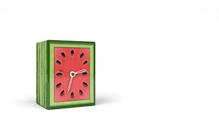 Watermelon time, watermelon season, summertime concept. 8K widescreen 3d illustration render.
