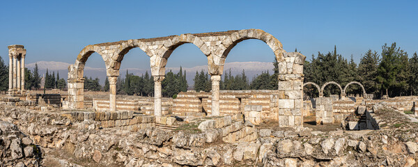 Arches at the ruins of Umayyad in Anjar, Bekaa valley, Lebanon