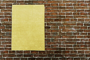 glued paper texture, vintage brick wall dark red grunge background, fancy poster mock up with copy space