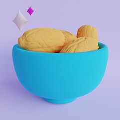 3d Rendering, dates fruit Illustration