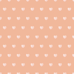 Seamless pattern of pink hearts on a pink background. Pattern for fabric, wallpaper. Background or backing. 