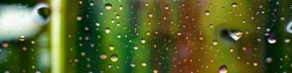 Illustration photo of raindrops on a window, moddy depressing, ultrawide
