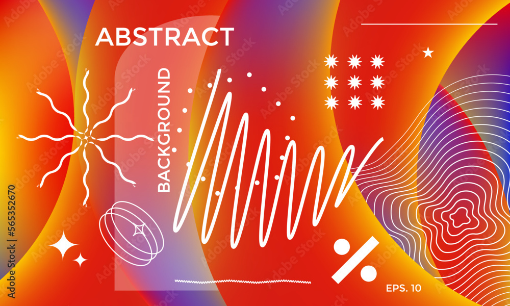 Poster abstract gradient mesh blurred effect element ornament geometric graphic background