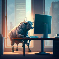 Bull Investor, market trader, generative AI