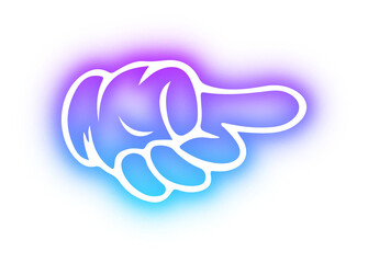 Set of Hands poses neon