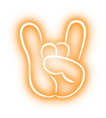 Set of Hands poses neon