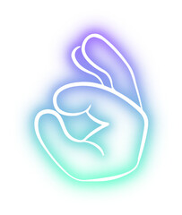 Set of Hands poses neon