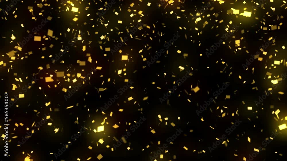 Poster bright dynamic and festive golden confetti , which will be useful for any material. will help to con