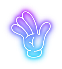 Set of Hands poses neon