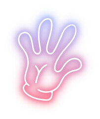 Set of Hands poses neon