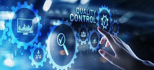 Quality control assurance standards certification business technology concept.