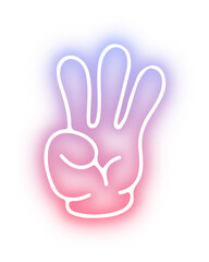 Set of Hands poses neon