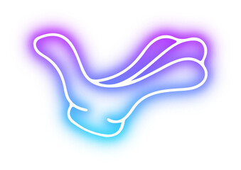 Set of Hands poses neon