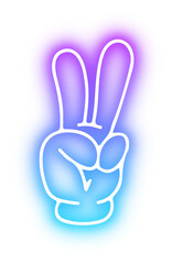 Set of Hands poses neon