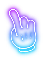 Set of Hands poses neon