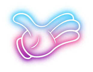 Set of Hands poses neon