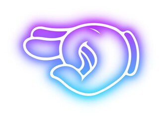 Set of Hands poses neon