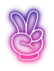 Set of Hands poses neon