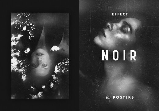 Mysterious Noir Poster Effect Mockup