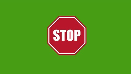 stop sign icon  animation.4K motion animation.