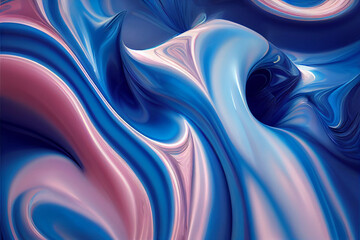 Fototapeta premium liquid chrome surface with pastel gradient holographic reflection abstract background created by generative ai