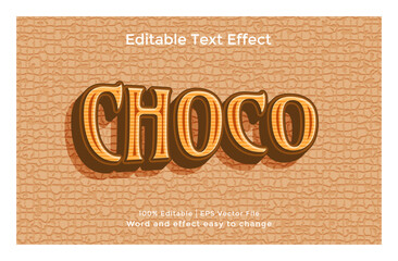 Choco text, 3D style Editable Text Effect