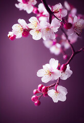Beautiful Cherry blossom blooming clean minimal background created by generative ai