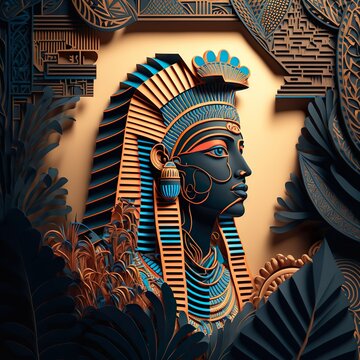 La grandeur des pharaons : un paysage égyptien en papier découpé